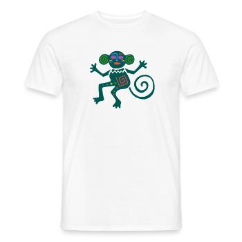 Old Mexican symbol with jungle monkey - Men's T-Shirt - white - Front - AI Model Male 178 dark (178cm)