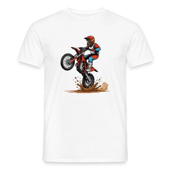 Motocross Sprung im Schlamm - Männer T-Shirt - Weiß - Vorne - AI Model Male 178 dark (178cm)