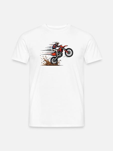 Motocross Sprung im Schlamm - Männer T-Shirt - Weiß