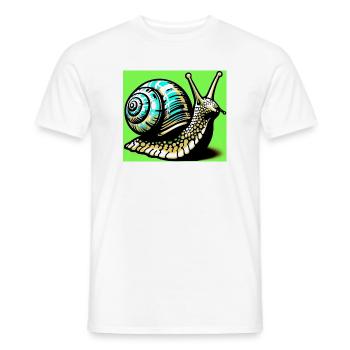 Schnecke - Männer T-Shirt - Weiß - Vorne - AI Model Male 178 dark (178cm)