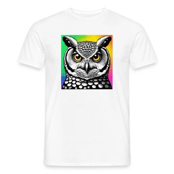 Eule - Männer T-Shirt - Weiß - Vorne - AI Model Male 178 dark (178cm)