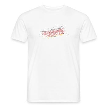 Berliner Skyline Pinselstrich - Männer T-Shirt - Weiß - Vorne - AI Model Male 178 dark (178cm)