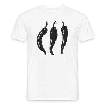 Three Chili Line Art - Men's T-Shirt - white - Front - AI Model Male 178 dark (178cm)
