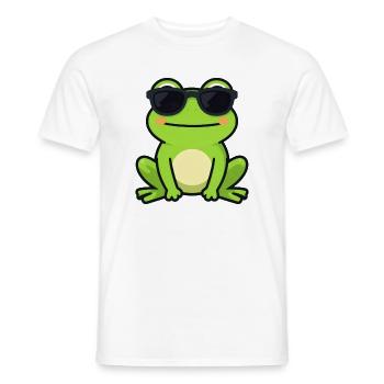 Une grenouille cool avec des lunettes de soleil des cadeaux drôles - T-shirt homme - blanc - Devant - AI Model Male 178 dark (178cm)