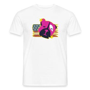 L’Amérique avec un bouledogue - T-shirt homme - blanc - Devant - AI Model Male 178 dark (178cm)