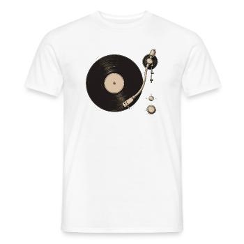 Analog Vinyl Turntable Vibes - Men's T-Shirt - white - Front - AI Model Male 178 dark (178cm)