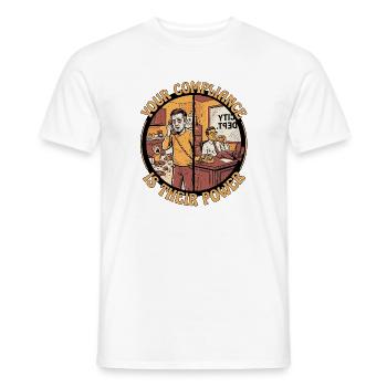 Don't be a desk worker - Men's T-Shirt - white - Front - AI Model Male 178 dark (178cm)