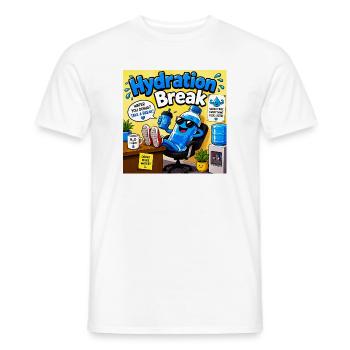 Hydration Break Cartoon Bottle - Men's T-Shirt - white - Front - AI Model Male 178 dark (178cm)