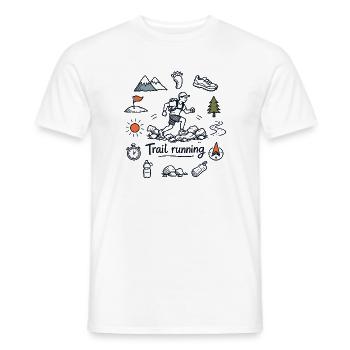 Trail running - T-shirt homme - blanc - Devant - AI Model Male 178 dark (178cm)