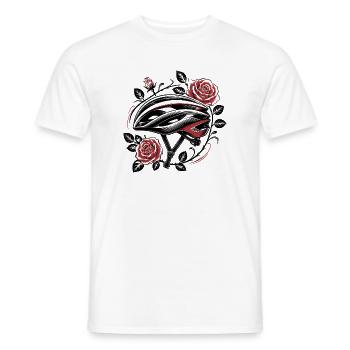 Rennrad Totenkopf Rosen Geschenkidee für Rennrad - Männer T-Shirt - Weiß - Vorne - AI Model Male 178 dark (178cm)