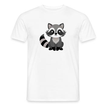 Cute baby racooon - Men's T-Shirt - white - Front - AI Model Male 178 dark (178cm)