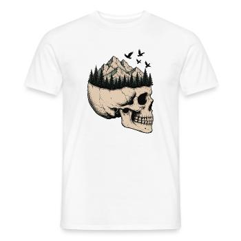 Skull Mountain Landscape - Men's T-Shirt - white - Front - AI Model Male 178 dark (178cm)