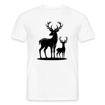 Biche et Faon - T-shirt homme - blanc - Devant - AI Model Male 178 dark (178cm)