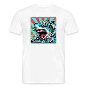 Shark - Men's T-Shirt - white - Front - AI Model Male 178 dark (178cm)