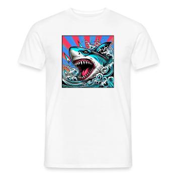 Shark - Men's T-Shirt - white - Front - AI Model Male 178 dark (178cm)