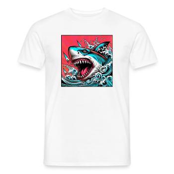 Shark - Men's T-Shirt - white - Front - AI Model Male 178 dark (178cm)