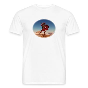Achille à la bataille de Troie - T-shirt homme - blanc - Devant - AI Model Male 178 dark (178cm)