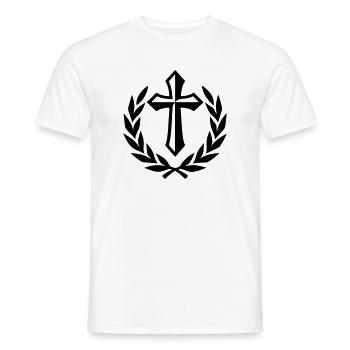Symbole de la croix - T-shirt homme - blanc - Devant - AI Model Male 178 dark (178cm)