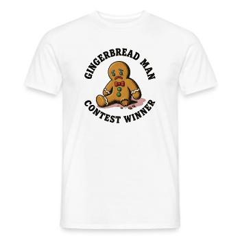 Lauréat du concours Gingerbread Man, Funny B - T-shirt homme - blanc - Devant - AI Model Male 178 dark (178cm)