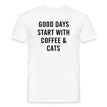 Good Days Start With Coffee And Cats - Männer T-Shirt - Weiß - Vorne - AI Model Male 178 dark (178cm)
