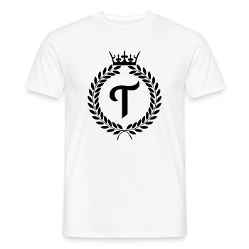 T_Lorbeer_wappen- - Men's T-Shirt - white - Front - AI Model Male 178 dark (178cm)