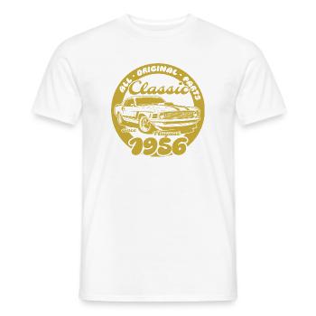 70e anniversaire - Classic Musclecar 08/1956 - T-shirt homme - blanc - Devant - AI Model Male 178 dark (178cm)