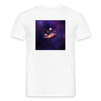 Cosmic Ring of Planets - Men's T-Shirt - white - Front - AI Model Male 178 dark (178cm)