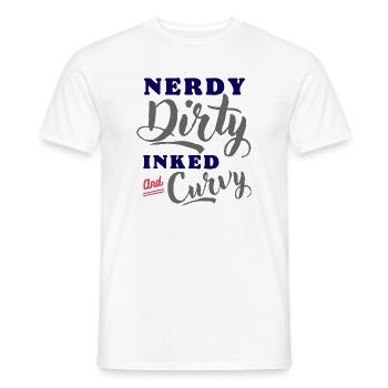Nerdy Dirty Inked Curvy - Men's T-Shirt - white - Front - AI Model Male 178 dark (178cm)