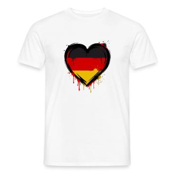 Herzflagge Graffiti Deutschland - Männer T-Shirt - Weiß - Vorne - AI Model Male 178 dark (178cm)