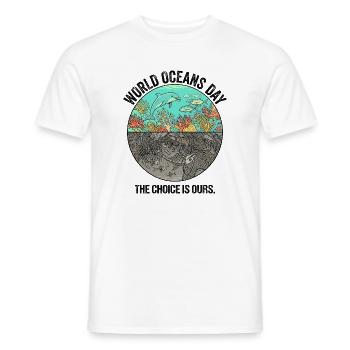 The Choice Is Ours – World Oceans Day Dolphin - Männer T-Shirt - Weiß - Vorne - AI Model Male 178 dark (178cm)