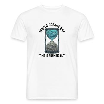Time Is Running Out – World Oceans Day Marine - Men's T-Shirt - white - Front - AI Model Male 178 dark (178cm)