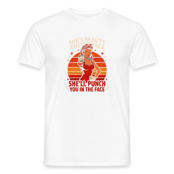 Elle est belle, elle est Grace, Shell Te frappe dans le - T-shirt homme - blanc - Devant - AI Model Male 178 dark (178cm)