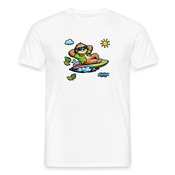 Sloth Surfing - Men's T-Shirt - white - Front - AI Model Male 178 dark (178cm)