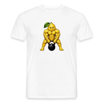 Fruit d’été pour l’entraînement de fitness au citron aigre - T-shirt homme - blanc - Devant - AI Model Male 178 dark (178cm)