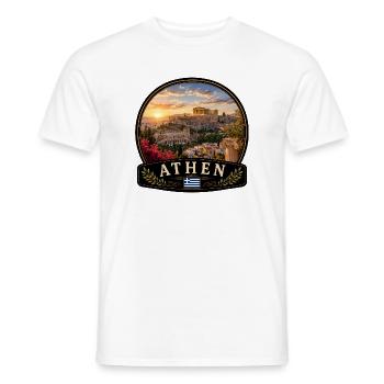 Athens Greece Mediterranean City Holidays - Men's T-Shirt - white - Front - AI Model Male 178 dark (178cm)