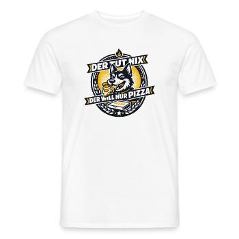 Pizza Hund Logo Motiv - Männer T-Shirt - Weiß - Vorne - AI Model Male 178 dark (178cm)