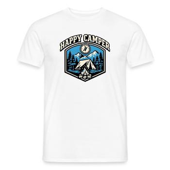 Happy Camper Badge - Men's T-Shirt - white - Front - AI Model Male 178 dark (178cm)