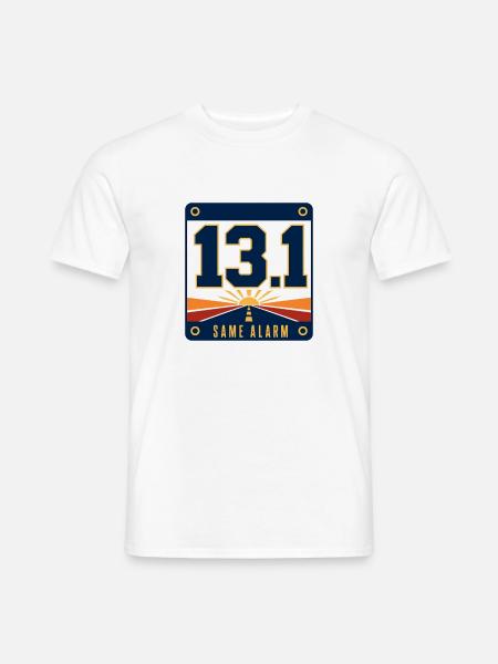 13.1 Same Alarm Halbmarathonläufer-Humor - Männer T-Shirt - Weiß