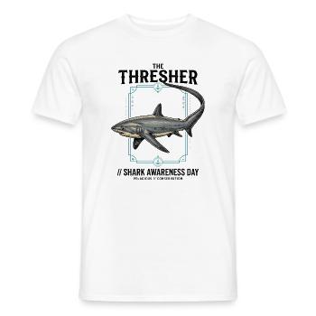 The Thresher Shark Awareness Day – Fuchshai - Men's T-Shirt - white - Front - AI Model Male 178 dark (178cm)