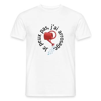 Je peux pas, j’ai arrosage Humour Jardin & Potager - T-shirt homme - blanc - Devant - AI Model Male 178 dark (178cm)