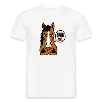 Stallion Protest: Neigh Means No - Men's T-Shirt - white - Front - AI Model Male 178 dark (178cm)