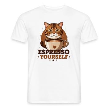 Espresso Cat Yourself - T-shirt homme - blanc - Devant - AI Model Male 178 dark (178cm)