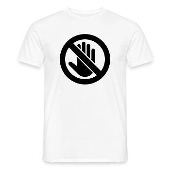 Vorsicht nicht berühren, Nicht anfassen Symbol - Männer T-Shirt - Weiß - Vorne - AI Model Male 178 dark (178cm)