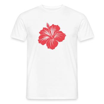 Hibiscus flower - Men's T-Shirt - white - Front - AI Model Male 178 dark (178cm)
