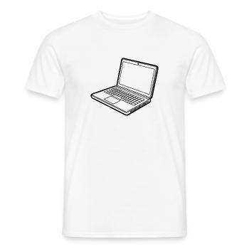Plan de l’ordinateur portable - T-shirt homme - blanc - Devant - AI Model Male 178 dark (178cm)