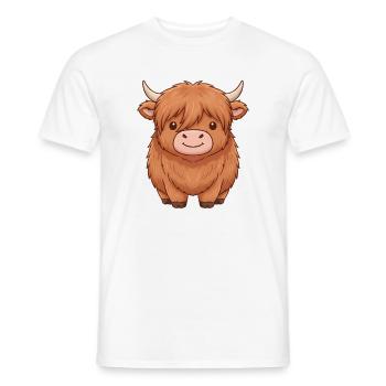 Bovins écossais des Highlands - T-shirt homme - blanc - Devant - AI Model Male 178 dark (178cm)