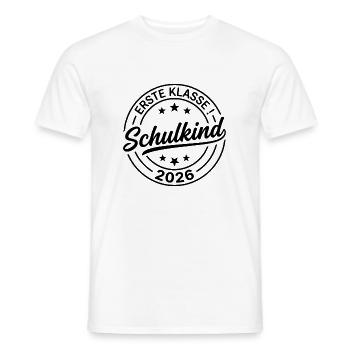 Erste Klasse Schulkind 2026 - Männer T-Shirt - Weiß - Vorne - AI Model Male 178 dark (178cm)