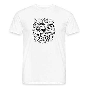 Psaume 150 - Lettrage des versets bibliques - T-shirt homme - blanc - Devant - AI Model Male 178 dark (178cm)