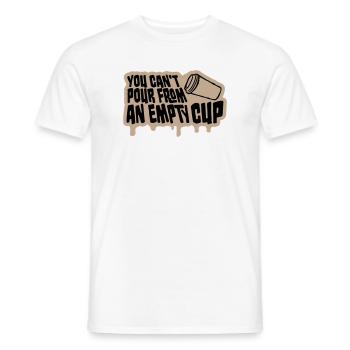 On ne peut pas verser dans un gobelet vide Soins personnels - T-shirt homme - blanc - Devant - AI Model Male 178 dark (178cm)
