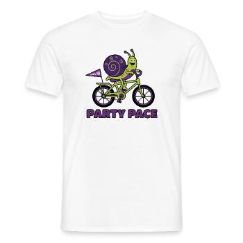 Party Pace Snail Funny Bike Shirt - Men's T-Shirt - white - Front - AI Model Male 178 dark (178cm)